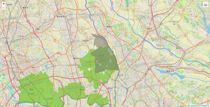 埼玉県のライフネットスーパーのエリア地図