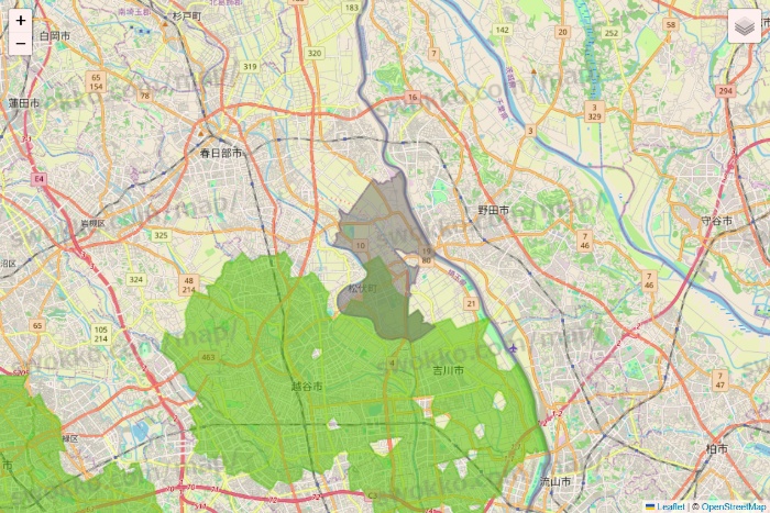埼玉県のライフネットスーパーのエリア地図