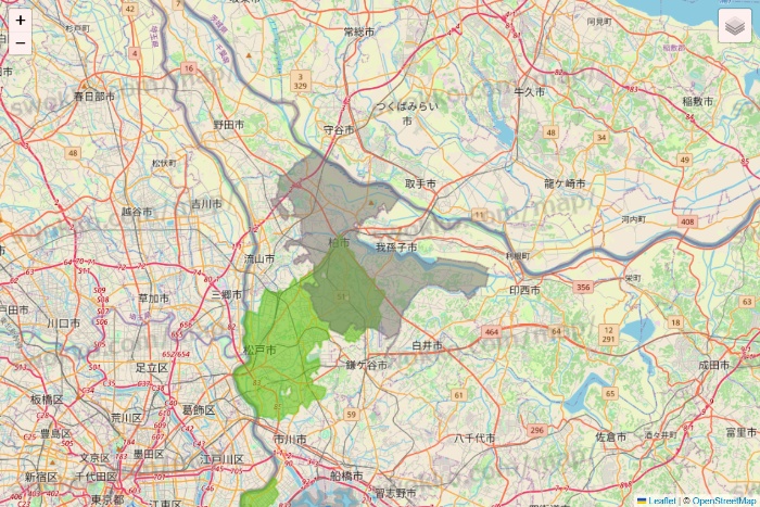 千葉県のライフネットスーパーのエリア地図