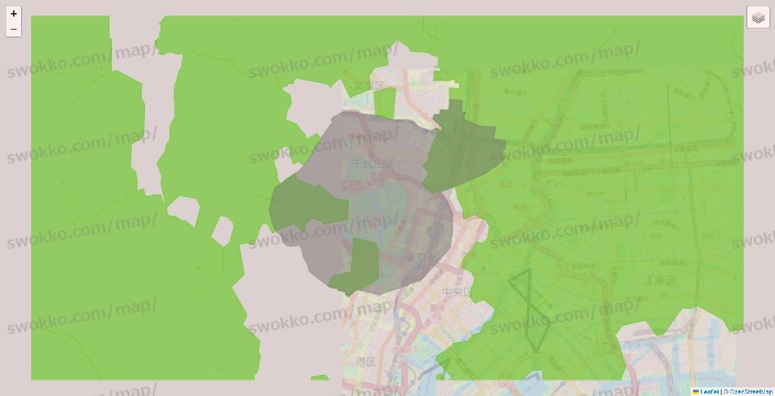 東京都のライフネットスーパーのエリア地図