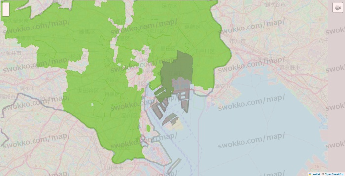 東京都のライフネットスーパーのエリア地図