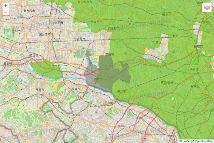 東京都のライフネットスーパーのエリア地図