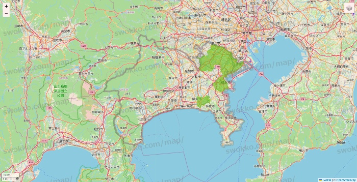 神奈川県のライフネットスーパーのエリア地図