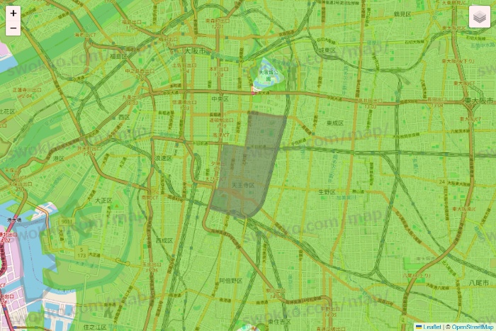大阪府のライフネットスーパーのエリア地図