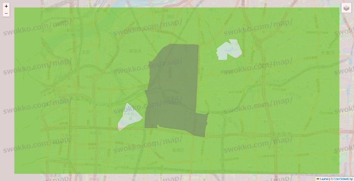 大阪府のライフネットスーパーのエリア地図