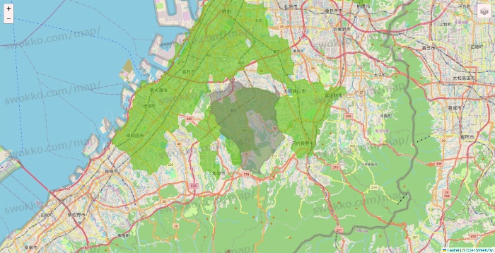 大阪府のライフネットスーパーのエリア地図