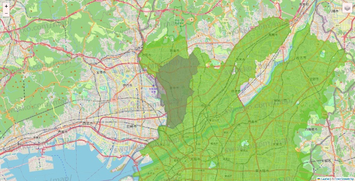 大阪府のライフネットスーパーのエリア地図