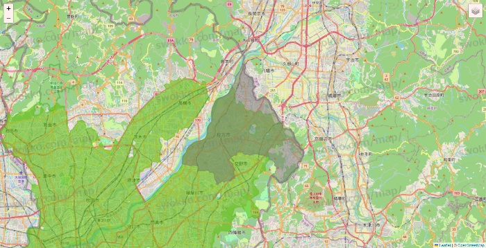 大阪府のライフネットスーパーのエリア地図