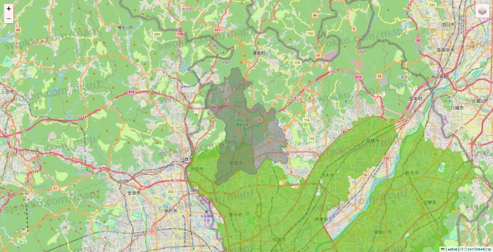 大阪府のライフネットスーパーのエリア地図