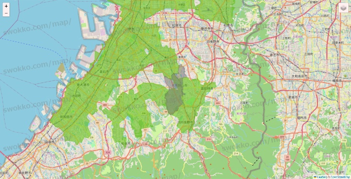 大阪府のライフネットスーパーのエリア地図