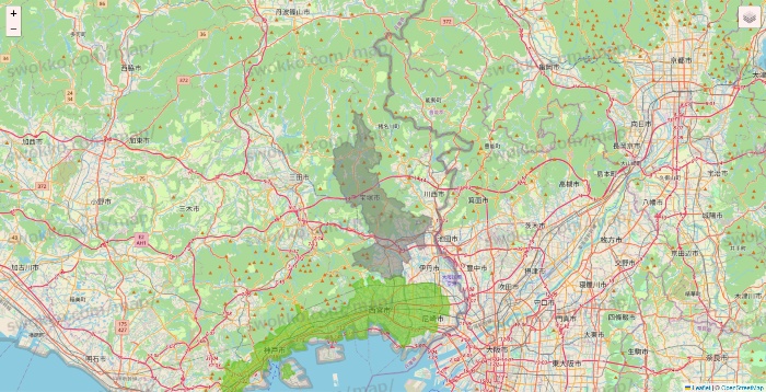 兵庫県のライフネットスーパーのエリア地図