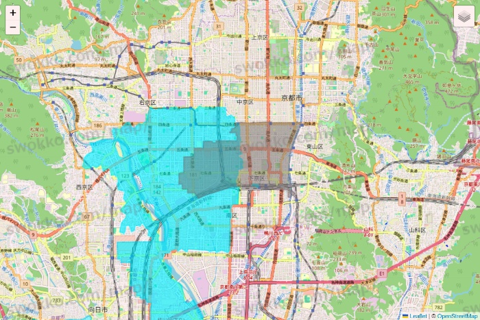 京都府の万代ネット宅配サービスのエリア地図