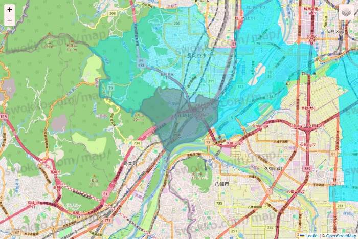 京都府の万代ネット宅配サービスのエリア地図