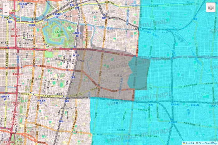大阪府の万代ネット宅配サービスのエリア地図
