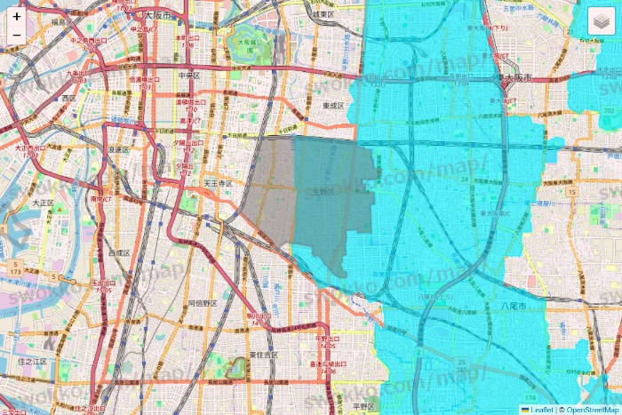 大阪府の万代ネット宅配サービスのエリア地図