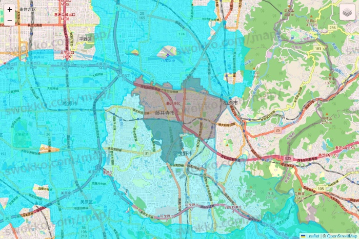 大阪府の万代ネット宅配サービスのエリア地図