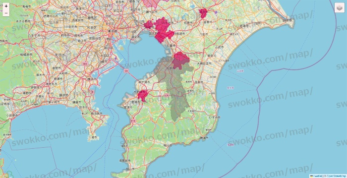 千葉県のマックスバリュ関東のネットスーパーのエリア地図
