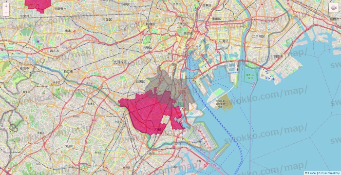 東京都のマックスバリュ関東のネットスーパーのエリア地図