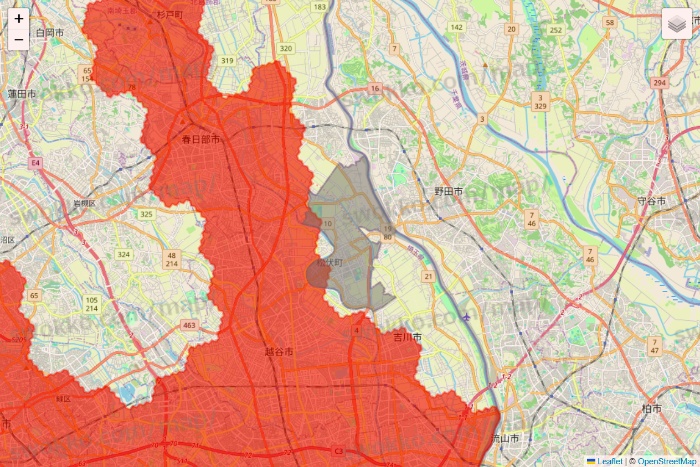 埼玉県のmenu（メニュー）のエリア地図