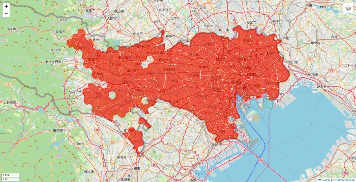 東京都のmenu（メニュー）のエリア地図