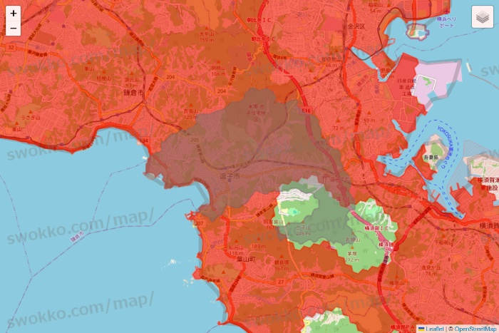 神奈川県のmenu（メニュー）のエリア地図