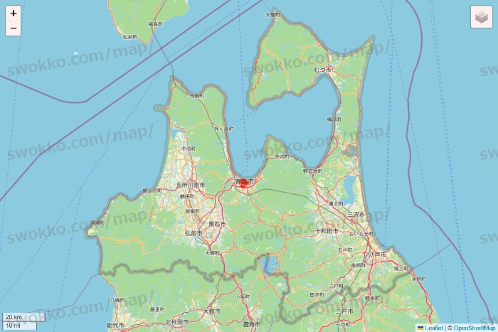 青森県のmenu（メニュー）のエリア地図