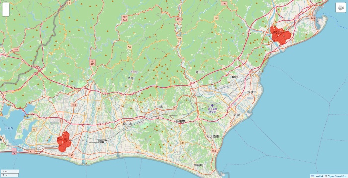 静岡県のmenu（メニュー）のエリア地図