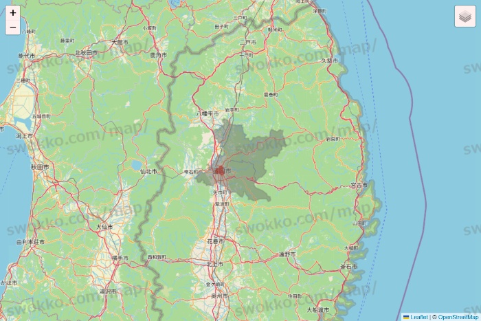 岩手県のmenu（メニュー）のエリア地図