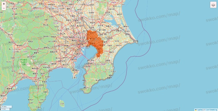 千葉県のOniGO（オニゴー）のエリア地図