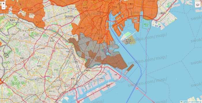 東京都のOniGO（オニゴー）のエリア地図