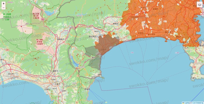 神奈川県のOniGO（オニゴー）のエリア地図