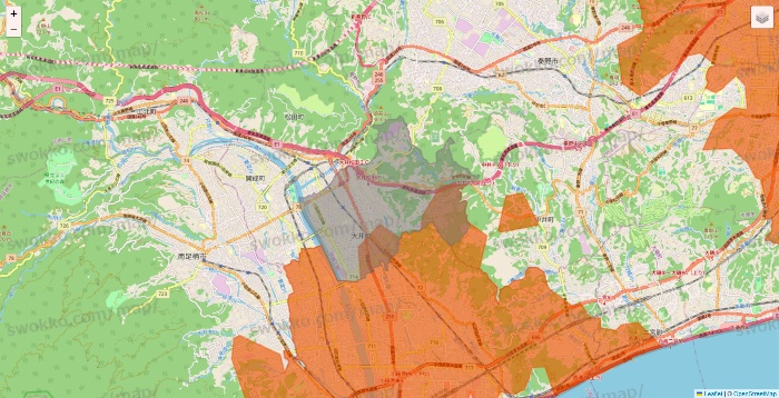 神奈川県のOniGO（オニゴー）のエリア地図