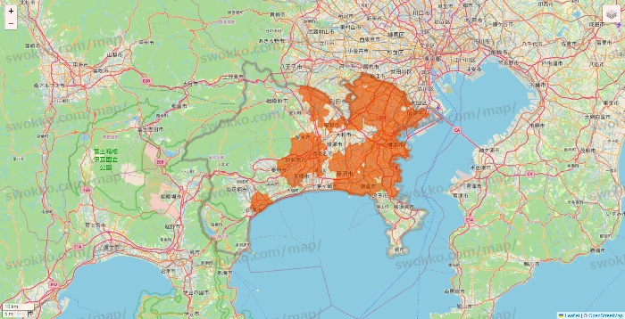 神奈川県のOniGO（オニゴー）のエリア地図