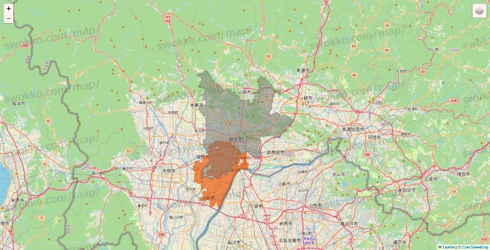 岐阜県のOniGO（オニゴー）のエリア地図