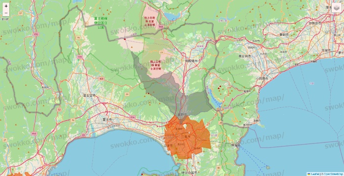 静岡県のOniGO（オニゴー）のエリア地図