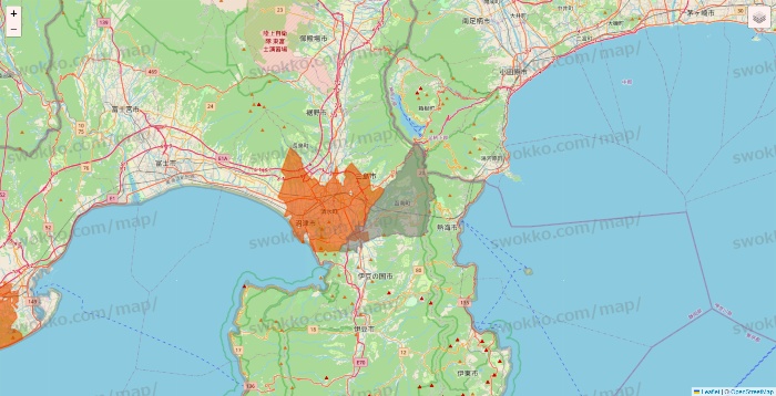 静岡県のOniGO（オニゴー）のエリア地図
