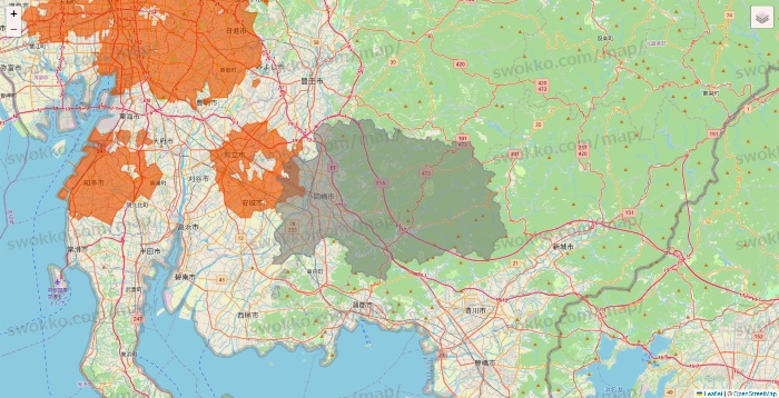 愛知県のOniGO（オニゴー）のエリア地図