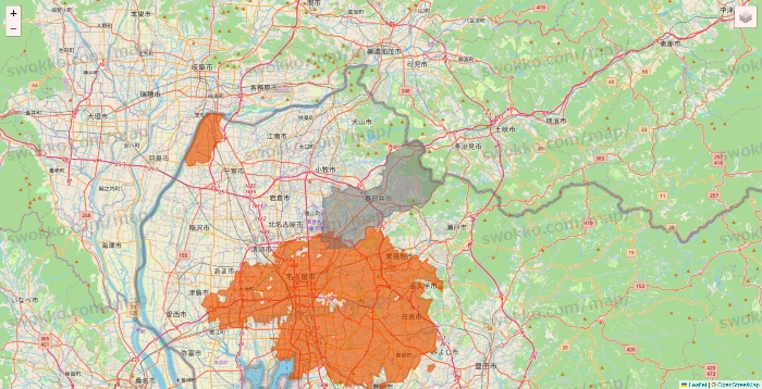 愛知県のOniGO（オニゴー）のエリア地図