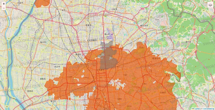 愛知県のOniGO（オニゴー）のエリア地図