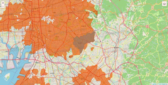 愛知県のOniGO（オニゴー）のエリア地図