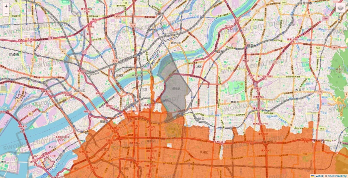 大阪府のOniGO（オニゴー）のエリア地図