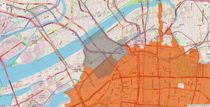 大阪府のOniGO（オニゴー）のエリア地図