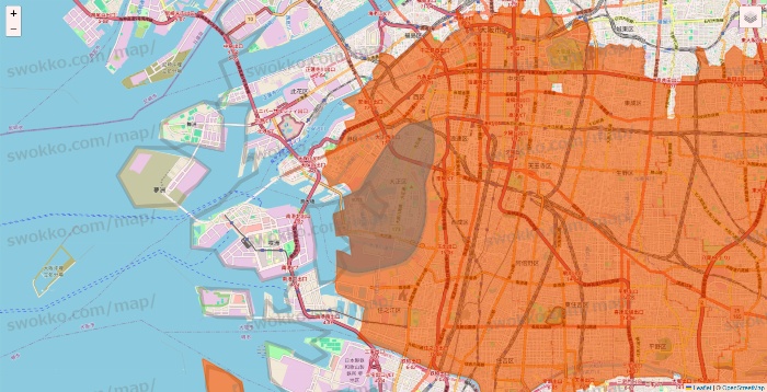 大阪府のOniGO（オニゴー）のエリア地図