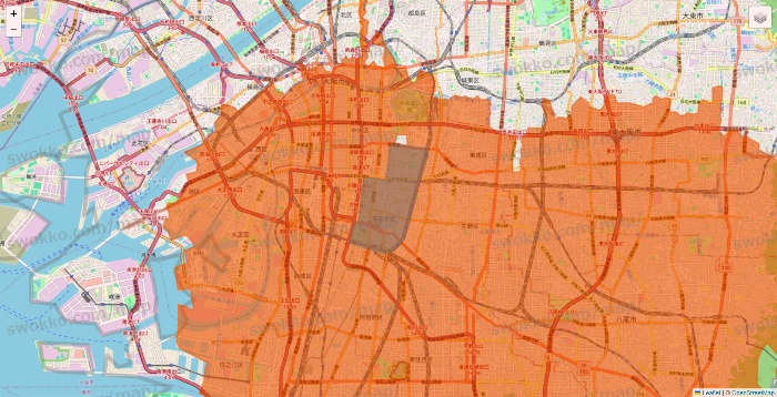 大阪府のOniGO（オニゴー）のエリア地図