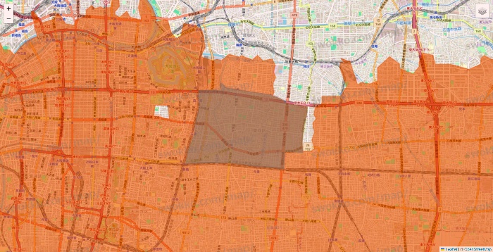 大阪府のOniGO（オニゴー）のエリア地図