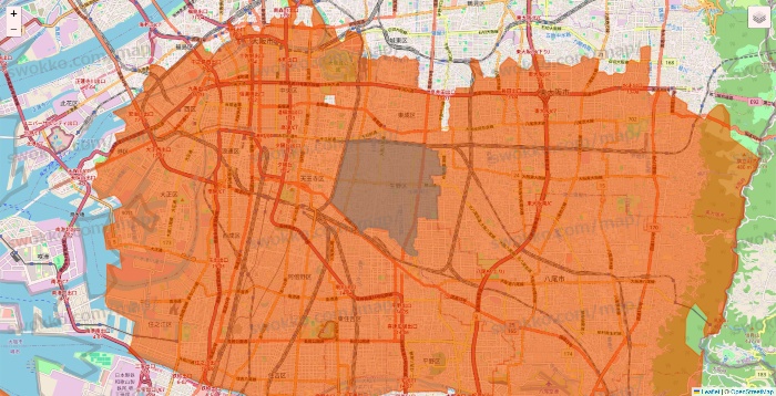 大阪府のOniGO（オニゴー）のエリア地図