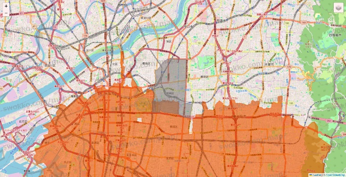 大阪府のOniGO（オニゴー）のエリア地図