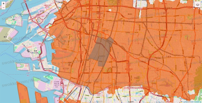 大阪府のOniGO（オニゴー）のエリア地図