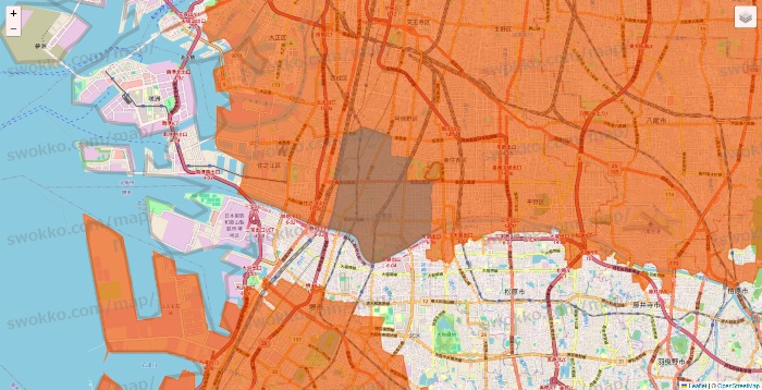 大阪府のOniGO（オニゴー）のエリア地図