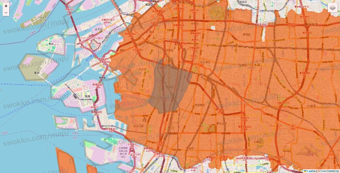 大阪府のOniGO（オニゴー）のエリア地図